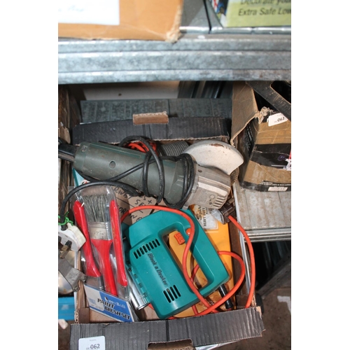 62 - BOX OF ELECTRICAL TOOLS