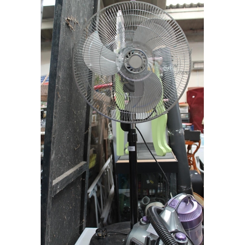 244 - PEDESTAL FAN, BLACK AND CHROME