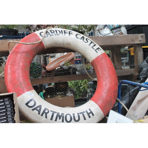 262 - CARDIFF CASTLE DARTMOUTH LIFE RING