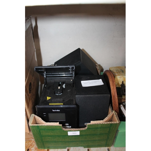 315 - BOX OF TECHNICA CD, RADIO AND SPEAKERS