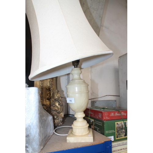 366 - ALABASTER LAMP WITH SHADE