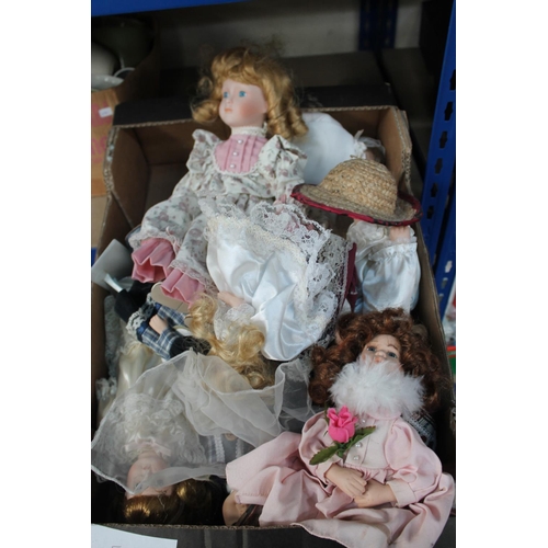 394 - BOX OF ASSORTED MODERN DOLLS