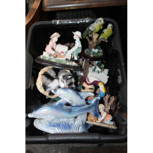 407 - LARGE BOX OF ASSORTED FIGURINES