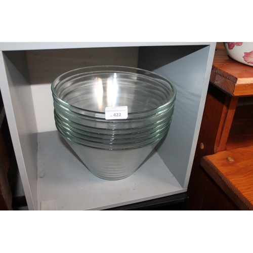 422 - 8 X LARGE GLASS BOWLS