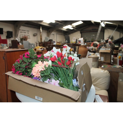 710 - BOX OF ARTIFICIAL FLOWERS