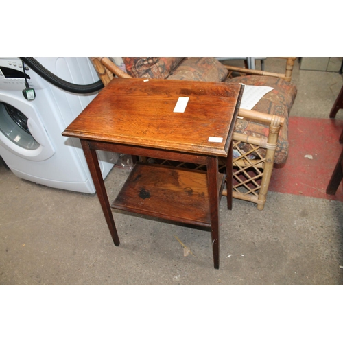 858 - OAK 2 TIER SIDE TABLE