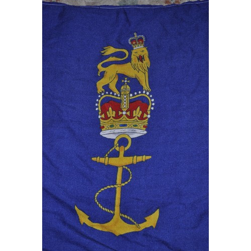 61 - ROYAL MARINE COMMANDER GENERALS BLUE PENNANT   3 BAS   PATT. 571-5785   25 INCH  X 38 INCH