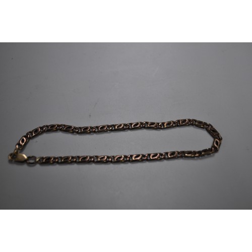 93 - 9CT GOLD ANCHOR LINK BRACELET 5.29G 7 INCH