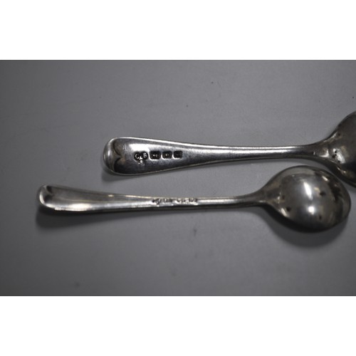 99 - 2 X SOLID SILVER MUSTARD SPOONS   9.84G