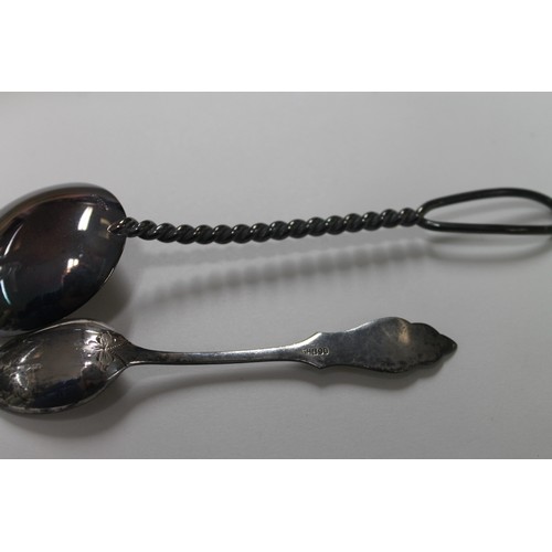 117 - 800PT SILVER 6 INCH SPOON AND GHB 90  SMALLER SILVER SPOON (4.5 INCH)  BOTH BOXED 
37.88G