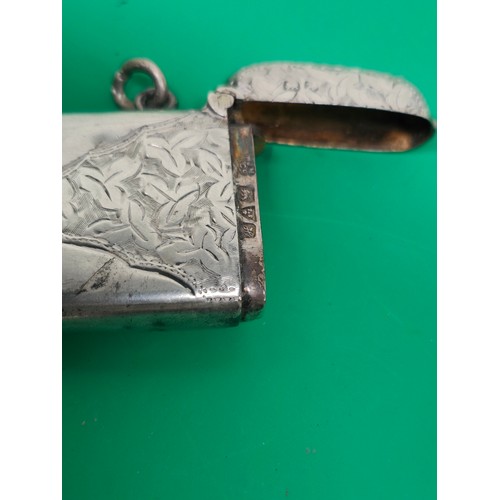 108 - HALLMARKED CHESTER SOLID SILVER 1908 VESTA CASE 15.4G     1.5 INCH X 1.2 INCH