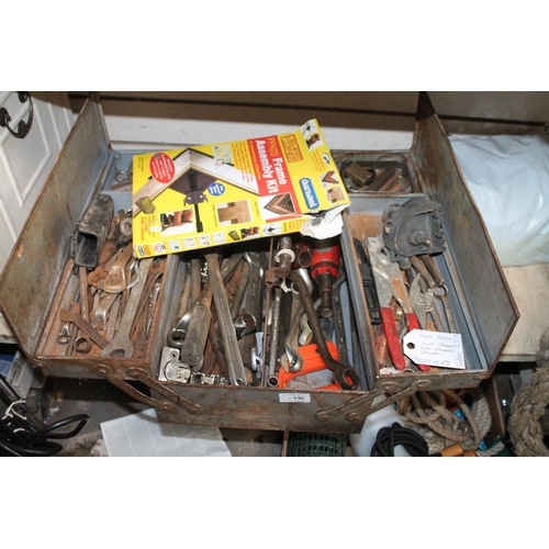 140 - METAL TOOL BOX WITH SOCKET SPANNERS AND RING SPANNERS