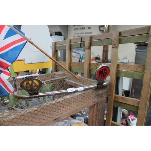 151 - CAR BAR WITH AA SIGN AND MG OWNERS CLUB SIGN