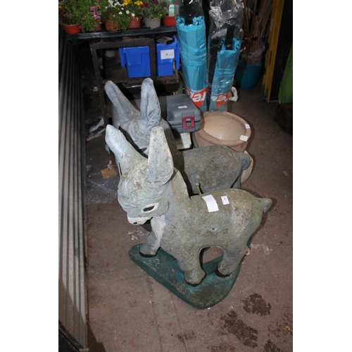 5 - PAIR OF CONSTITUTED STONE GARDEN DONKEYS
APPROX 30 INCH TALL