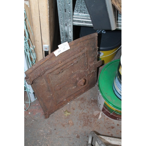 68 - CAST IRON OVEN DOOR