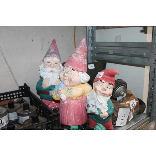 82 - 3 X CONCRETE GARDEN GNOMES