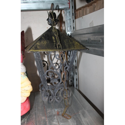 84 - VINTAGE WROUGHT IRON LANTERN