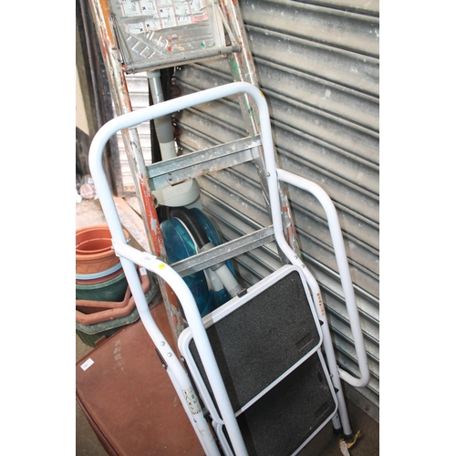 10 - 2 STEP FOLDING LADDER WITH SAFETY HANDRAIL