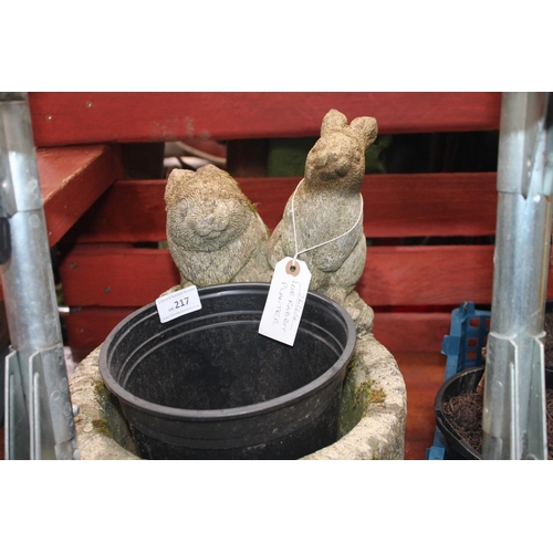 217 - LARGE RABBIT PLANTER