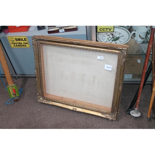 696 - GILT FRAMED AND GLAZED STORAGE CABINET