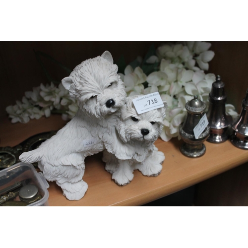 718 - 2 X RESIN SCOTTIE DOG FIGURES