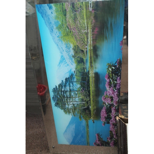 727 - LIGHT UP WALL HANGING MIRROR OF A RIVER SCENE  WITH LIGHT AND SOUND EFFECT    ALL WORKING