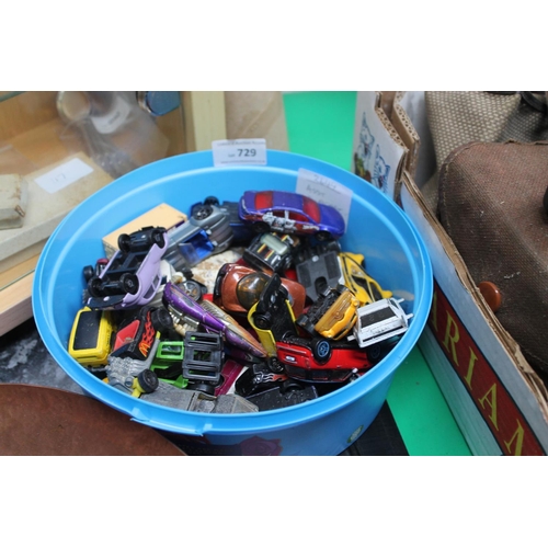 729 - TUB OF ASSORTED DIE CAST VEHICLES