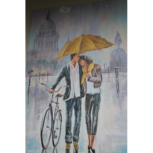 755 - CANVAS PRINT OF A COUPLE IN THE RAIN