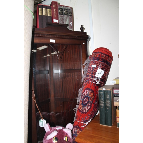 766 - MAHOGANY GLAZED TOP CORNER CABINET