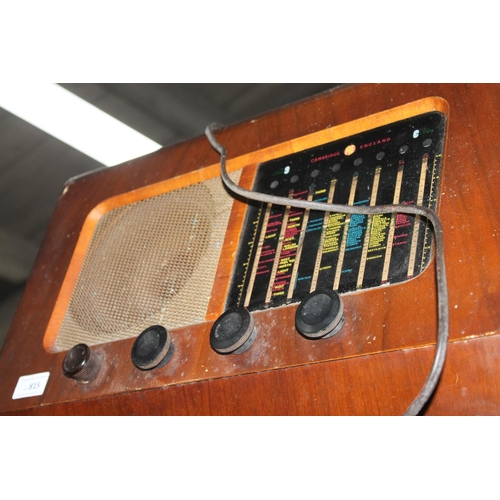 815 - VINTAGE PYE WOODEN RADIO