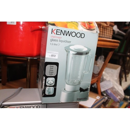 871 - KENWOOD CHEF FOOD PROCESSOR AND KENWOOD GLASS LIQUIDISER