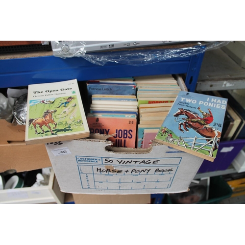 435 - BOX OF 50 VINTAGE HORSE AND PONY BOOKS