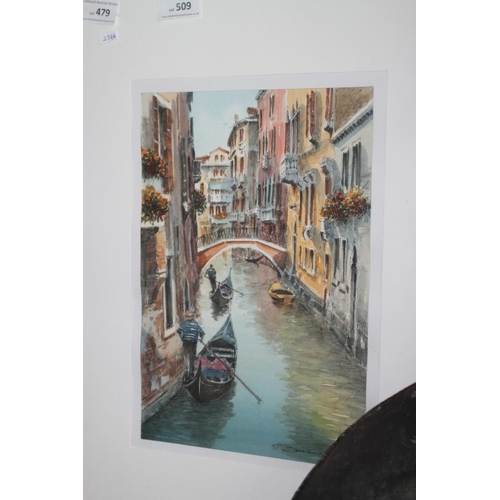 479 - VENICE SCENE FRAMED AND GLAZED PICTURE