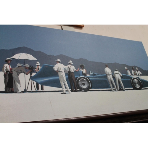 490 - CANVAS OF BLUEBIRD LAND SPEED RECORD CAR