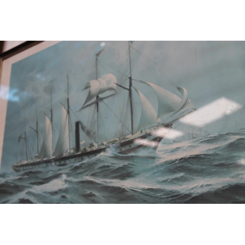 510 - FRAMED AND GLAZED PRINT OF A SAILING SHIP