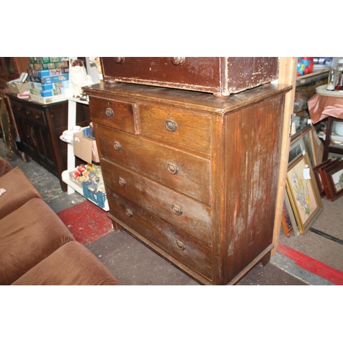 513 - EDWARDIAN 5 DRAWER OAK CHEST