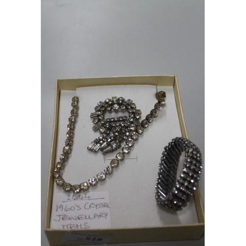 518 - 1960s CRYSTAL JEWELLERY ITEMS