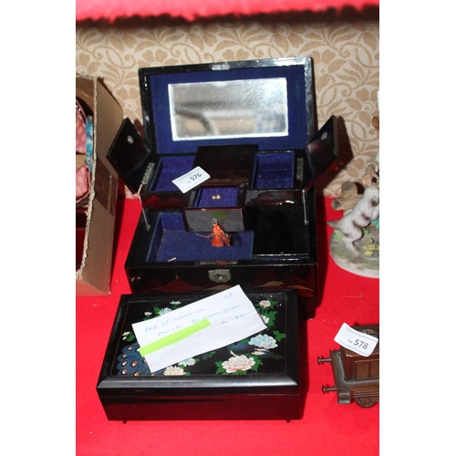 576 - 2 X JEWELLERY BOXES, 1 X MUSICAL