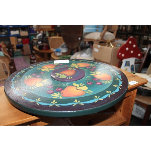 834 - PAINTED BARGEWARE STYLE LAZY SUSAN