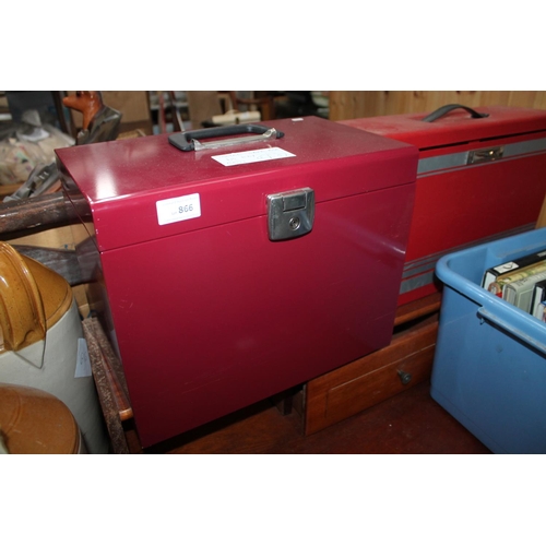 866 - METAL SAFE BOX AND FILING BOX