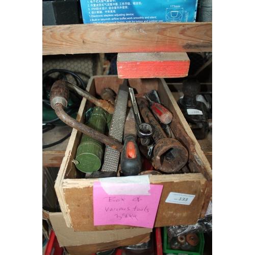 133 - BOX OF VARIOUS TOOLS