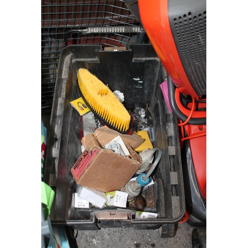 186 - LARGE WHEELIE TOOLBOX WITH MISCELLANEOUS ITEMS