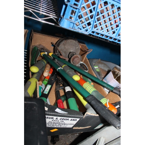 34 - BOX OF GARDENING TOOLS, SOME NEW