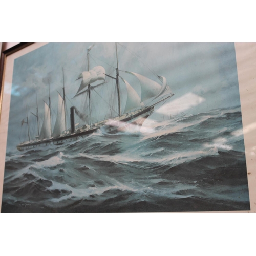 446 - FRAMED KA GRIFFIN PRINT SS GREAT BRITAIN 70.5CM(W)