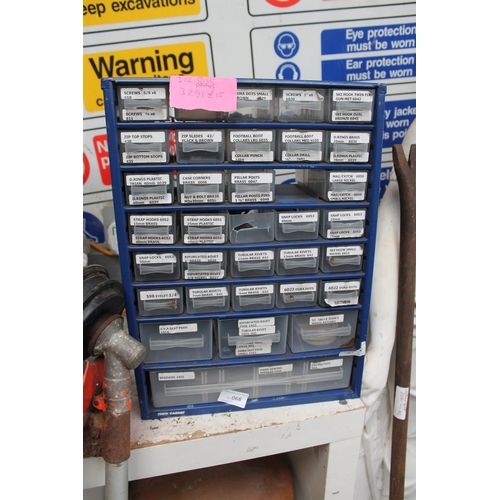 68 - 34 DRAWER ORGANISER, BLUE