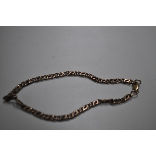 93 - 9CT GOLD ANCHOR LINK BRACELET 5.29G 7 INCH