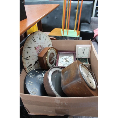 1029 - BOX OF ASSORTED CLOCKS