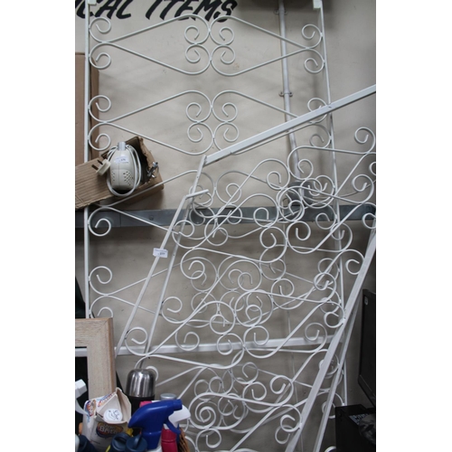 377 - 3 X ORNATE WROUGHT IRON WHITE STAIR RAILINGS