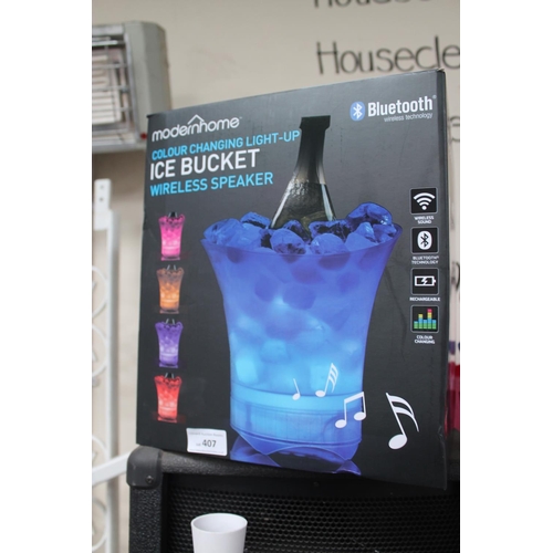 407 - BLUETOOTH COLOUR CHANGING LIGHT UP ICE BUCKET