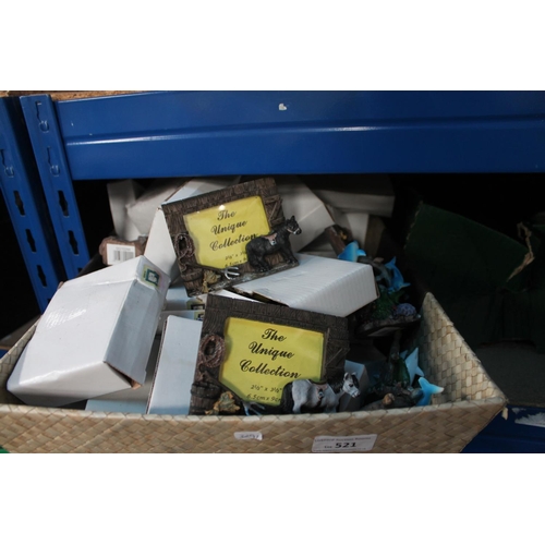 521 - BOX OF MINIATURE PICTURE FRAMES